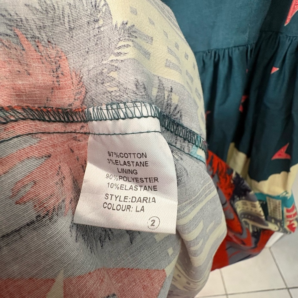 Lindy Bop dress, Palm Springs print with scalloped neckline - Picture 2 of 5